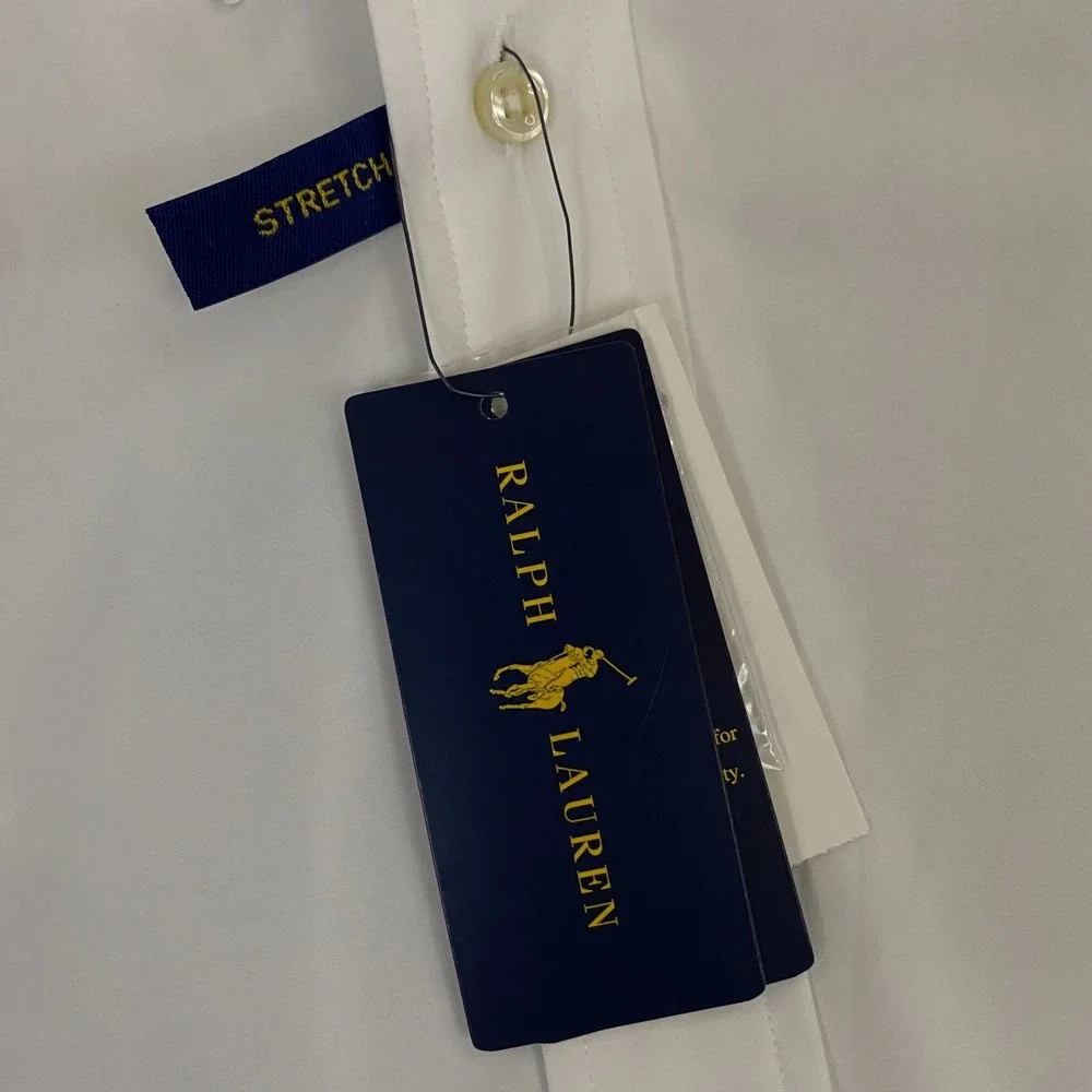 Polo Ralph Lauren Stretch Poplin Shirt Mens 4XB White Button Down Pony NEW